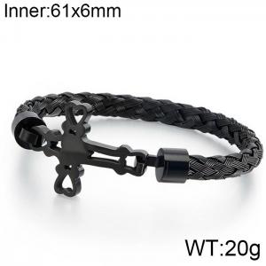 Stainless Steel Black-plating Bracelet - KB130543-KFC