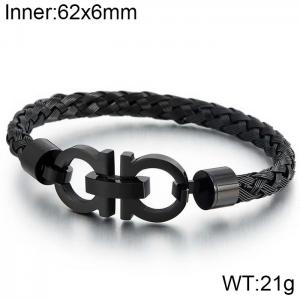 Stainless Steel Black-plating Bracelet - KB130545-KFC