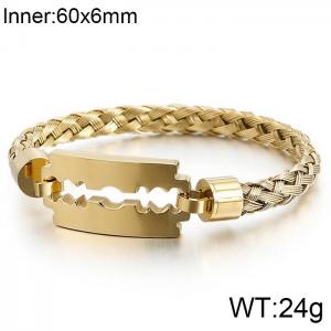 Stainless Steel Gold-plating Bracelet - KB130548-KFC