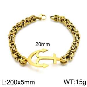 Stainless Steel Gold-plating Bracelet - KB130595-Z