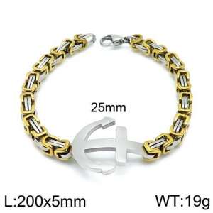 Stainless Steel Gold-plating Bracelet - KB130596-Z