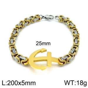 Stainless Steel Gold-plating Bracelet - KB130597-Z