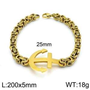 Stainless Steel Gold-plating Bracelet - KB130603-Z