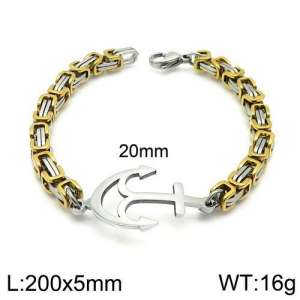 Stainless Steel Gold-plating Bracelet - KB130604-Z