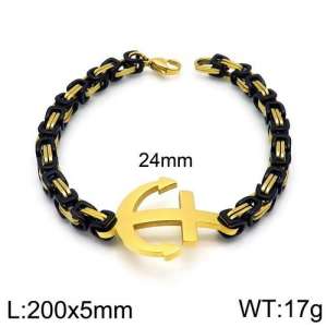 Stainless Steel Gold-plating Bracelet - KB130605-Z