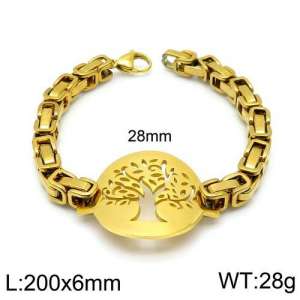 Stainless Steel Gold-plating Bracelet - KB130608-Z