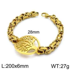 Stainless Steel Gold-plating Bracelet - KB130610-Z