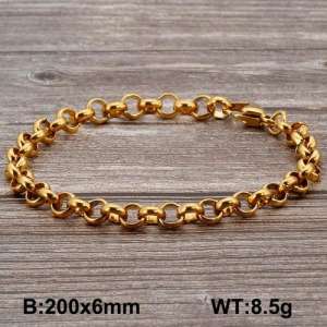 Stainless Steel Gold-plating Bracelet - KB130690-Z
