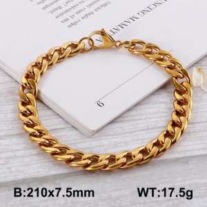 Stainless Steel Gold-plating Bracelet - KB130714-Z