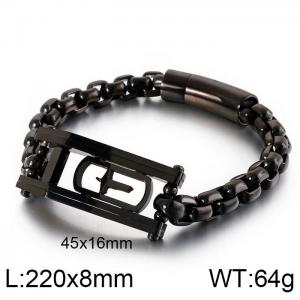 Stainless Steel Black-plating Bracelet - KB132429-KFC