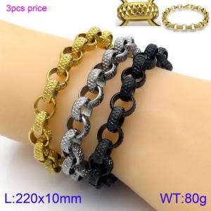 Stainless Steel Black-plating Bracelet - KB132434-KFC