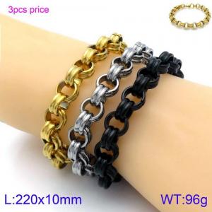 Stainless Steel Black-plating Bracelet - KB132435-KFC