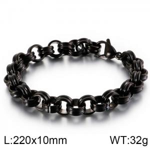 Stainless Steel Black-plating Bracelet - KB132436-KFC