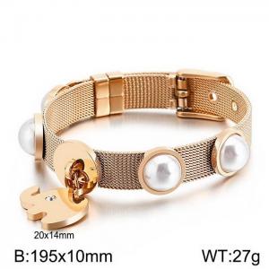 Stainless Steel Rose Gold-plating Bracelet - KB132563-Z