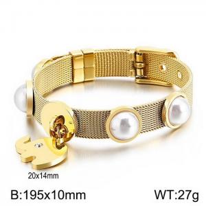 Stainless Steel Gold-plating Bracelet - KB132564-Z