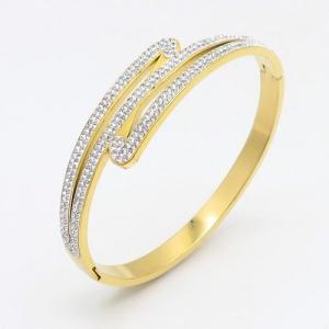 Stainless Steel Stone Bangle - KB132829-PH