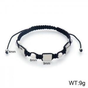 Simple square white bead men's and women's hand woven bracelet - KB132897-Z