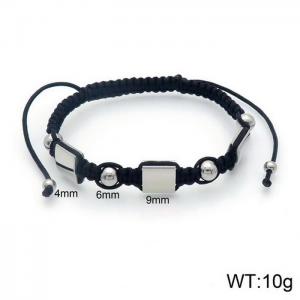 Simple square magnet men's and women's hand woven bracelet - KB132903-Z