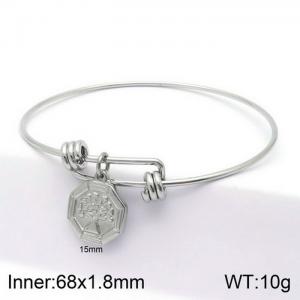 European and American Tree of Life Pendant Adjustable Titanium Steel Women's Bracelet - KB132908-ZC