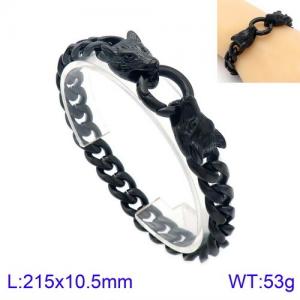 Stainless Steel Black-plating Bracelet - KB133025-KFC