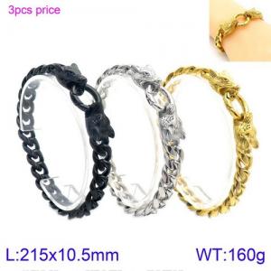 Stainless Steel Gold-plating Bracelet - KB133026-KFC