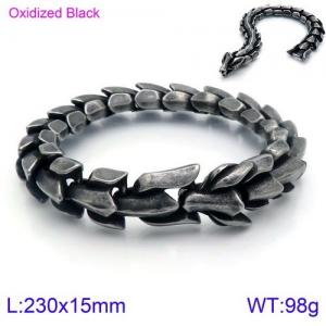 Oxidized punk trend domineering dragon bone men's cast bracelet - KB133875-BDJX