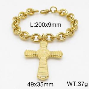 Stainless Steel Gold-plating Bracelet - KB135249-Z