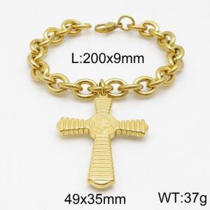 Stainless Steel Gold-plating Bracelet - KB135249-Z
