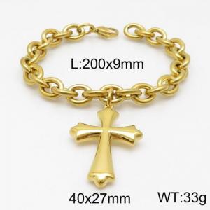 Stainless Steel Gold-plating Bracelet - KB135251-Z
