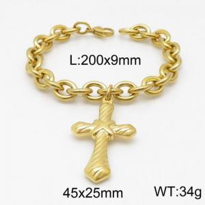 Stainless Steel Gold-plating Bracelet - KB135253-Z
