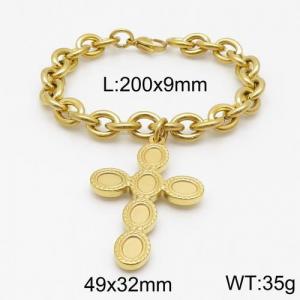 Stainless Steel Gold-plating Bracelet - KB135255-Z