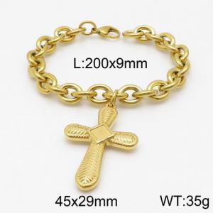 Stainless Steel Gold-plating Bracelet - KB135257-Z