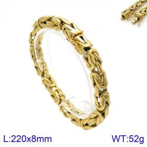 Gold-Plating Safety buckle, versatile square chain, cast imperial double-layer chain Bracelet - KB135619-KJX