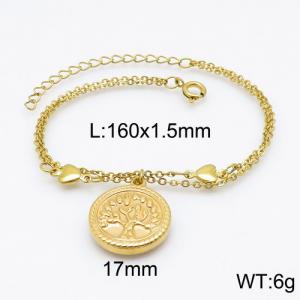 Stainless Steel Gold-plating Bracelet - KB135627-Z