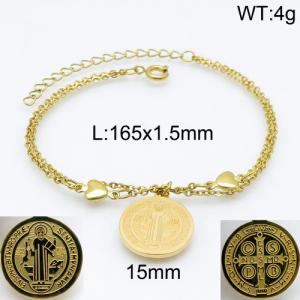Stainless Steel Gold-plating Bracelet - KB135633-Z