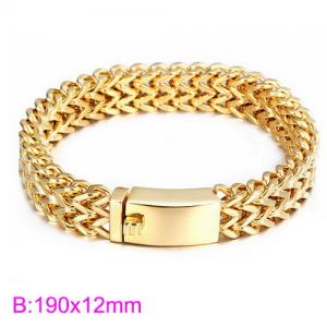 Stainless Steel Gold-plating Bracelet - KB135744-D