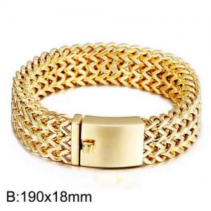 Stainless Steel Gold-plating Bracelet - KB135750-D