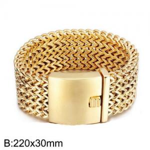 Stainless Steel Gold-plating Bracelet - KB135757-D