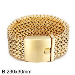 Stainless Steel Gold-plating Bracelet - KB135758-D