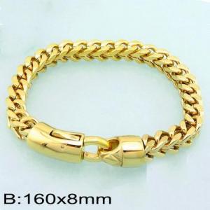 Stainless Steel Gold-plating Bracelet - KB135769-D