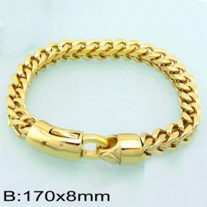 Stainless Steel Gold-plating Bracelet - KB135770-D
