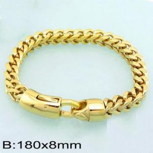 Stainless Steel Gold-plating Bracelet - KB135771-D