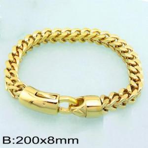 Stainless Steel Gold-plating Bracelet - KB135773-D