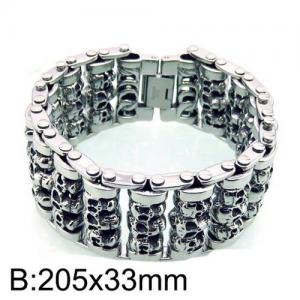 Stainless Skull Bracelet - KB135786-D