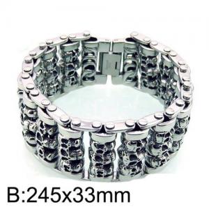 Stainless Skull Bracelet - KB135788-D