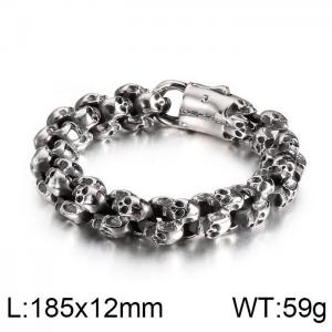 Stainless Skull Bracelet - KB135792-D