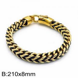 Stainless Steel Gold-plating Bracelet - KB135818-D