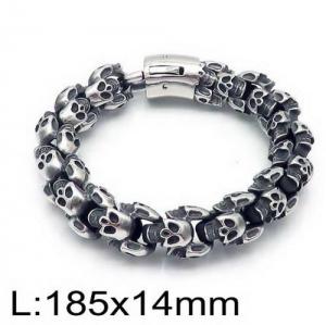 Stainless Skull Bracelet - KB135830-D