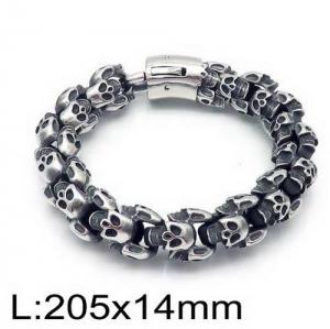 Stainless Skull Bracelet - KB135831-D