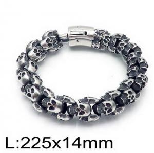 Stainless Skull Bracelet - KB135832-D